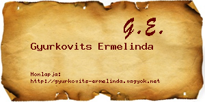 Gyurkovits Ermelinda névjegykártya